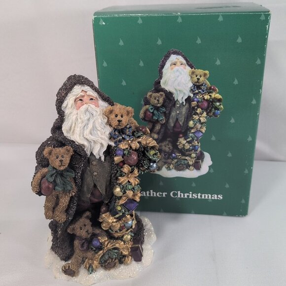 Boyd's Bears Father Christmas Figure 2004 733208 Figurine Santa Lights Handmade - Picture 1 of 16